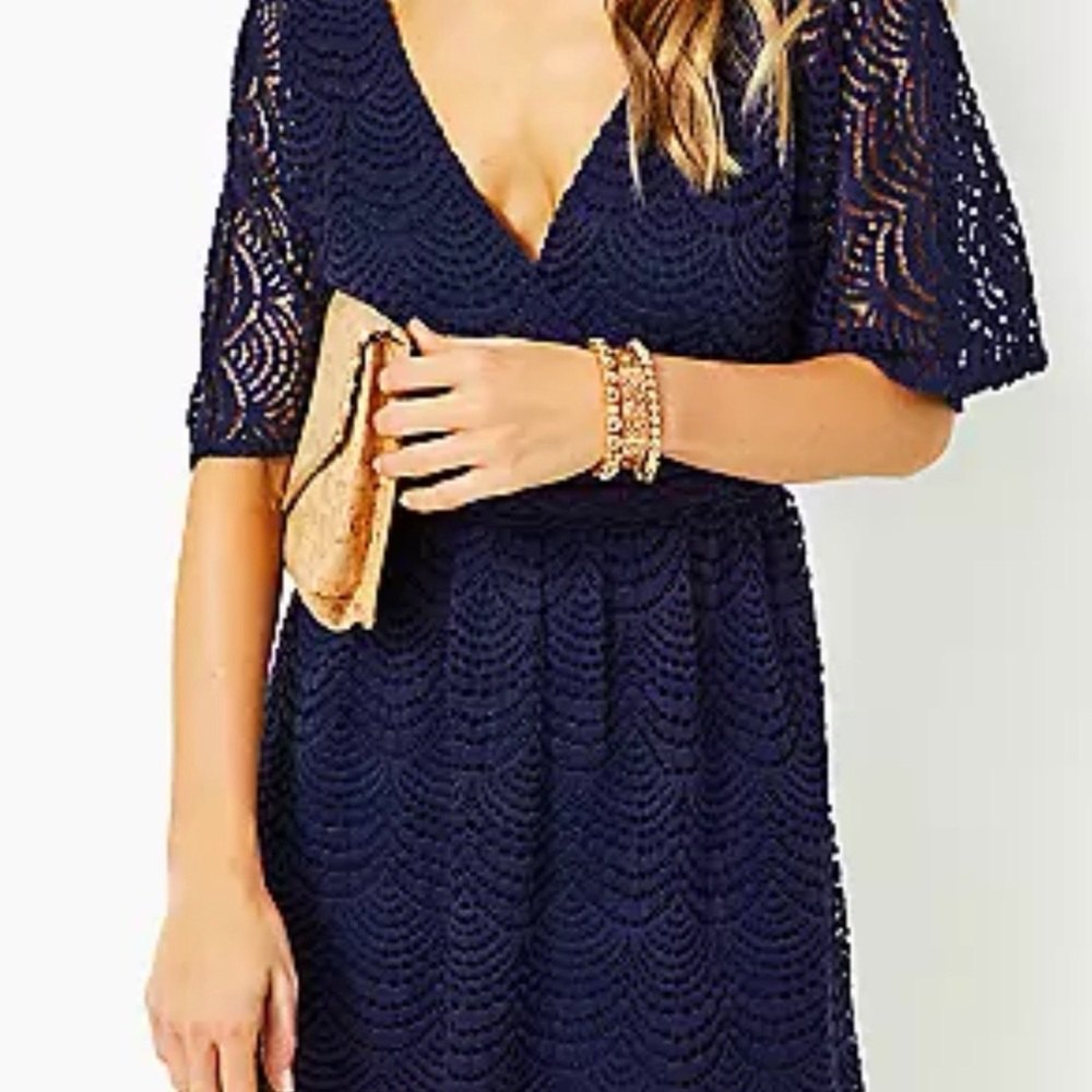 Lilly Pulitzer Navy Blue Dress Romper Size Large